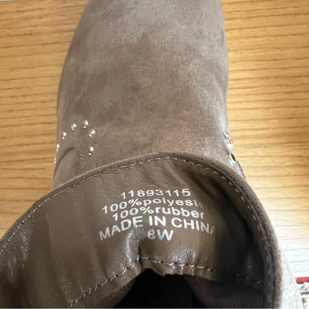 Torrid 8W Taupe Ankle Boots Stud Trim. - Picture 7 of 7